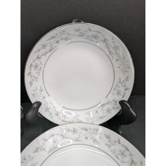 Fine China Fairlawn 8603 Floral Design Platinum Rim 5 1/2" Berry Bowl Set of 4 - Picture 4 of 10